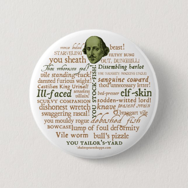 Badge Rond 5 Cm Shakespeare insulte la collection (Devant)