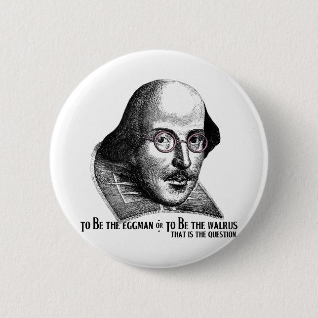 Badge Rond 5 Cm Shakespeare Lennon II (Devant)