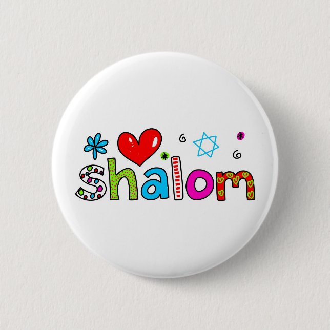 Badge Rond 5 Cm Shalom (Devant)