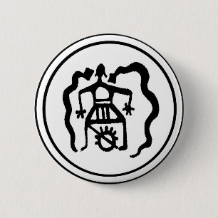 Badge Rond 5 Cm Shaman & Guides de l'Esprit Ancestral