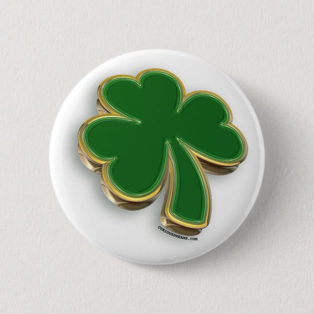Badge Rond 5 Cm shamrock 3D (Devant)