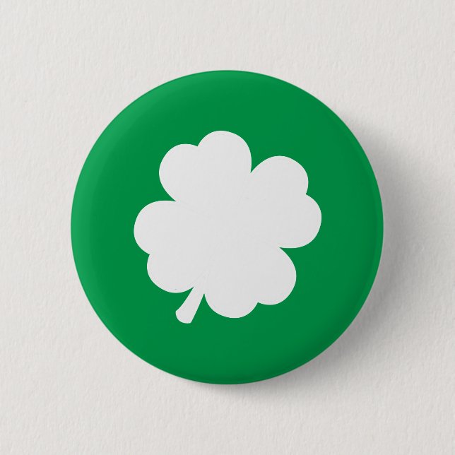 Badge Rond 5 Cm Shamrock blanc (Devant)