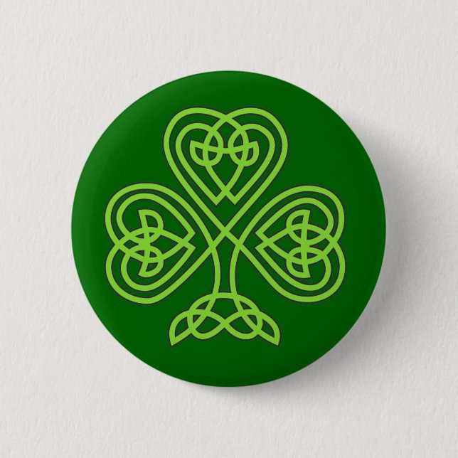 Badge Rond 5 Cm shamrock celtique de noeud (Devant)