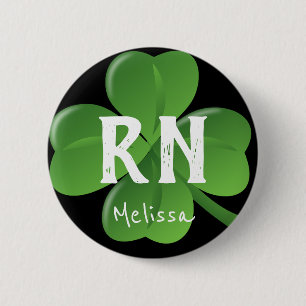 Badge Rond 5 Cm Shamrock chanceux du Jour de l'Saint Patrick des i