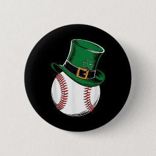 Badge Rond 5 Cm Shamrock de baseball Jour de la Saint Patrick