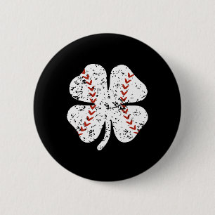 Badge Rond 5 Cm Shamrock de baseball Jour de la Saint Patrick lanc