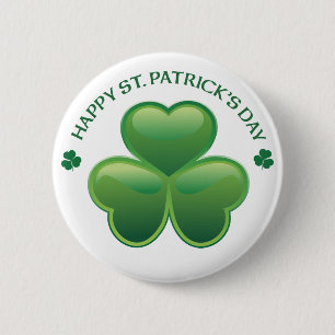 Badge Rond 5 Cm Shamrock de Jour de la Saint Patrick