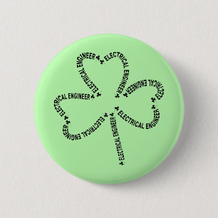 Badge Rond 5 Cm Shamrock de texte de l'ingénieur électrique