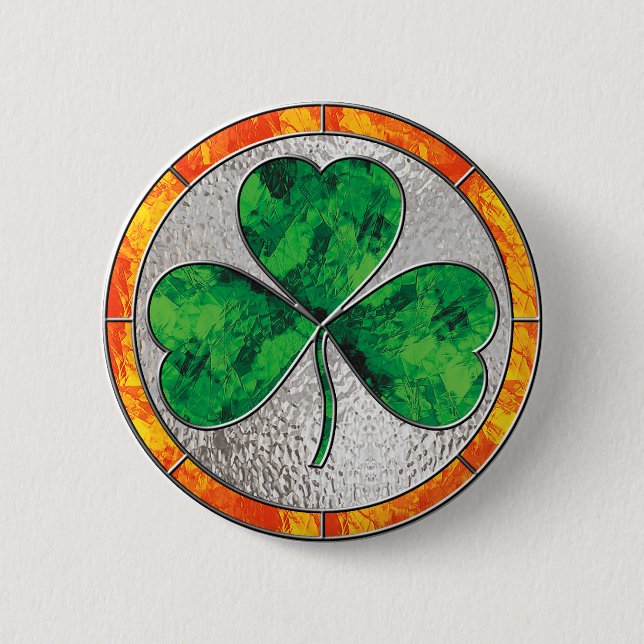 Badge Rond 5 Cm Shamrock en verre (Devant)