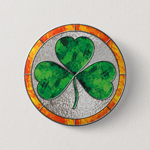 Badge Rond 5 Cm Shamrock en verre