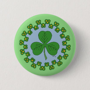 Badge Rond 5 Cm Shamrock et réseau
