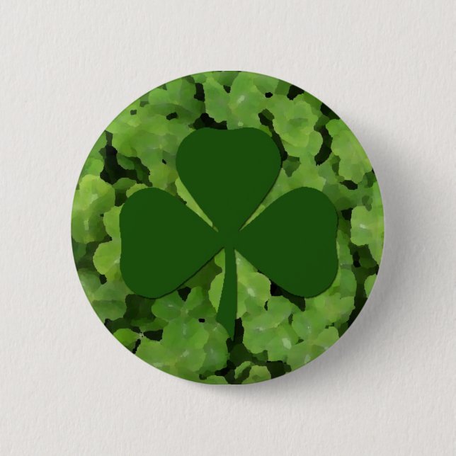 Badge Rond 5 Cm Shamrock irlandais (Devant)