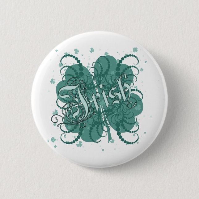 Badge Rond 5 Cm Shamrock irlandais (Devant)