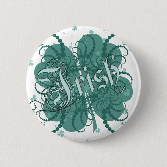 Badge Rond 5 Cm Shamrock irlandais (Devant)