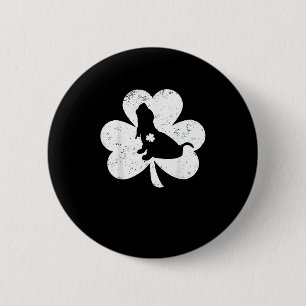Badge Rond 5 Cm Shamrock irlandais Basset Hound Dog St. Patrick's