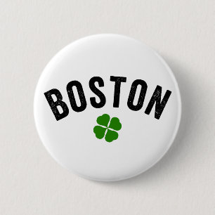Badge Rond 5 Cm Shamrock irlandais de Boston