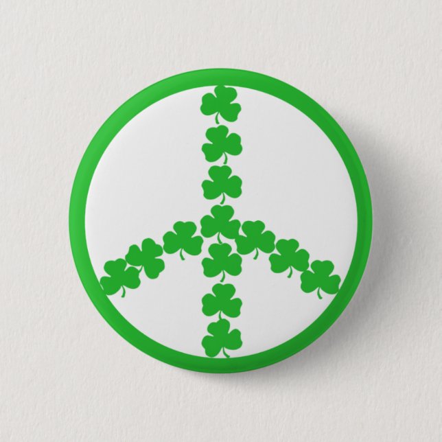 Badge Rond 5 Cm Shamrock irlandais de paix (Devant)