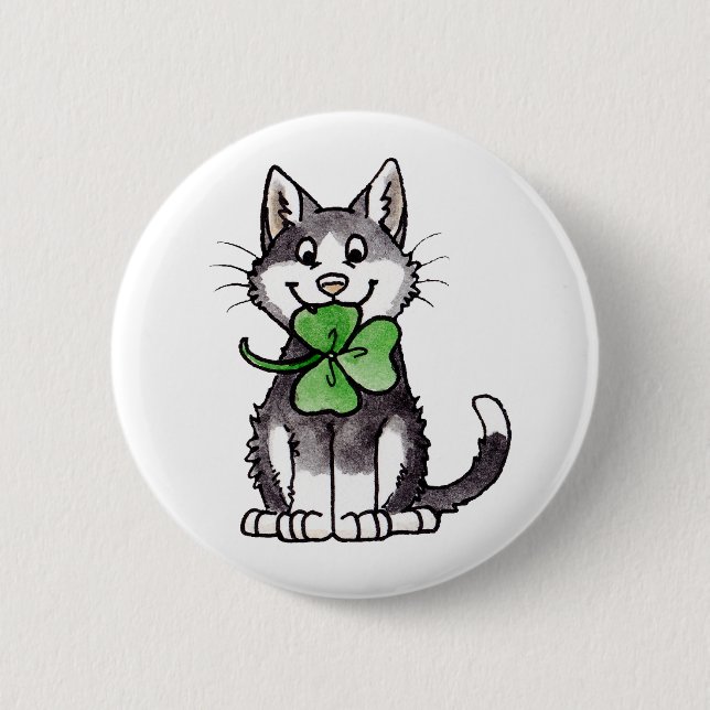 Badge Rond 5 Cm Shamrock Kitty (Devant)
