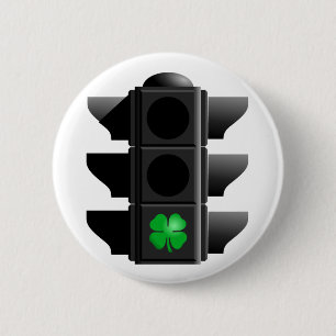Badge Rond 5 Cm shamrock vert.