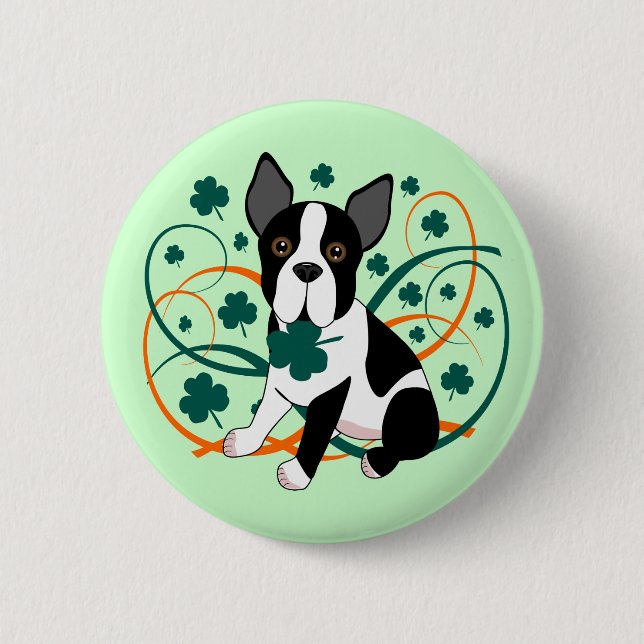 Badge Rond 5 Cm Shamrockin Terrier (Devant)
