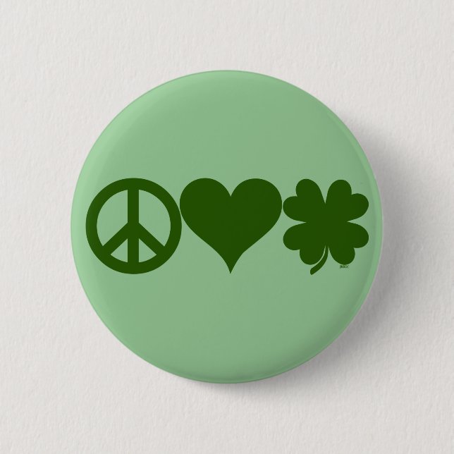 Badge Rond 5 Cm Shamrocks d'amour de paix (Devant)