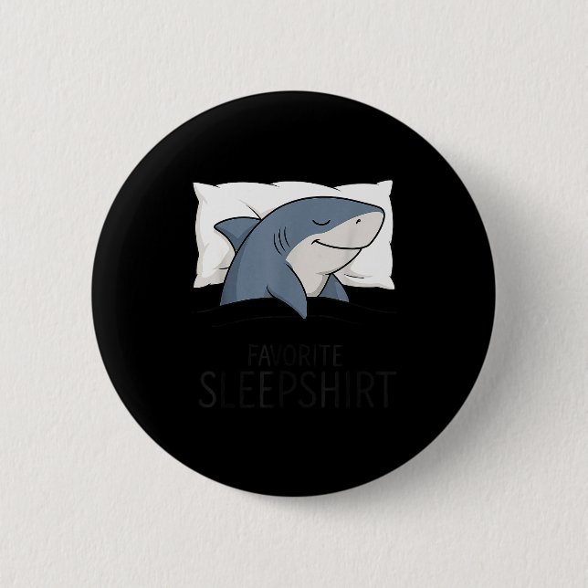 Badge Rond 5 Cm Shark Favorite Sleepshirt Sleeng Pajamas Boys Girl (Devant)