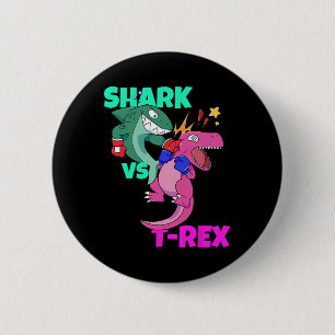 Badge Rond 5 Cm Shark Vs Dinosaur T Rex Gants De Boxe Pour Enfants
