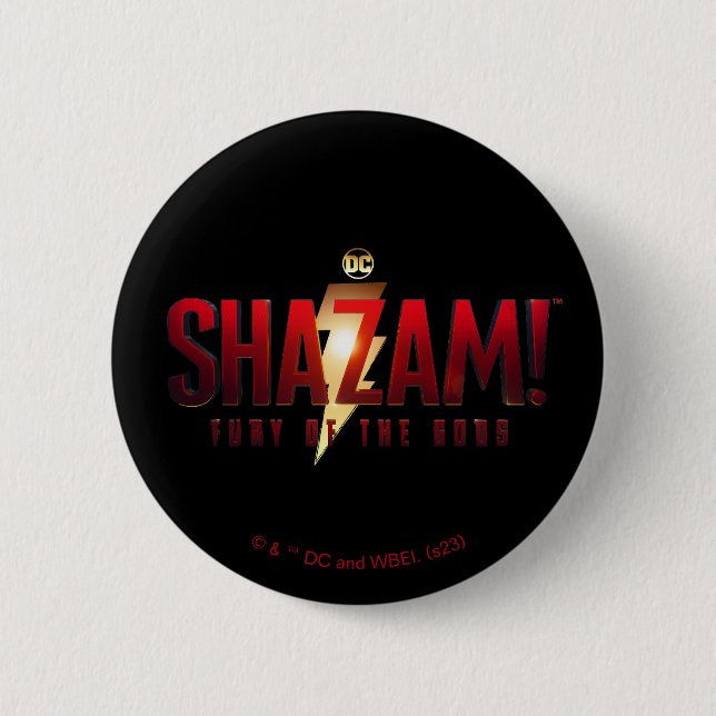 Badge Rond 5 Cm SHAZAM ! Furie des dieux | Logo Fury of the Gods (Devant)
