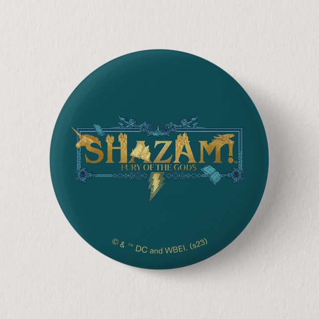 Badge Rond 5 Cm SHAZAM ! Furie des dieux | Logo mythique (Devant)