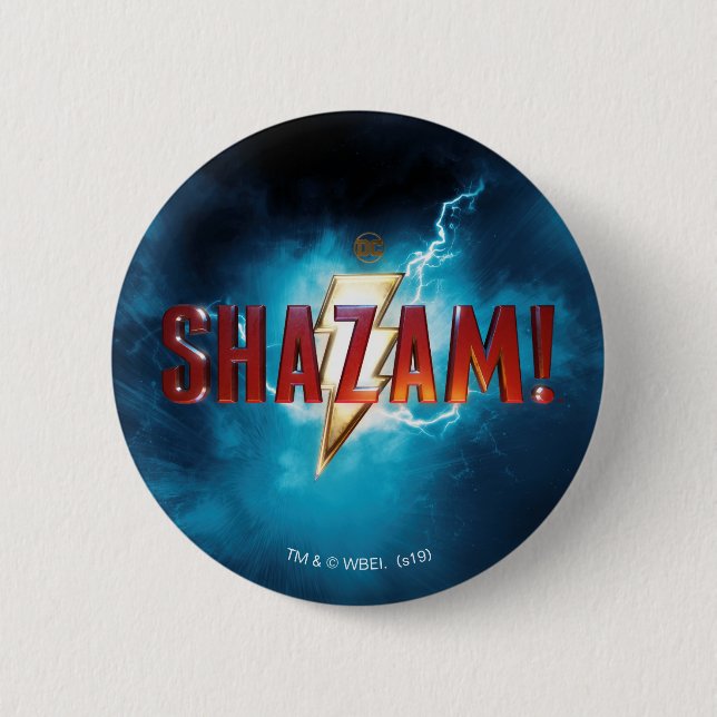 Badge Rond 5 Cm SHAZAM ! | Logo théâtral (Devant)