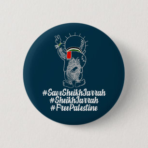 Badge Rond 5 Cm Sheikh Jarrah Palestine libre Palestinien