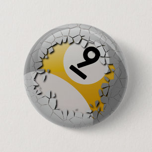Badge Rond 5 Cm Shell criqué éclatent la boule de billards du
