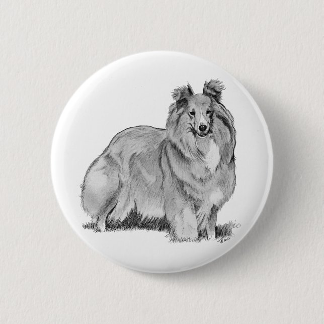 Badge Rond 5 Cm Sheltie (Devant)