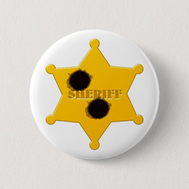 Badge Rond 5 Cm Shérif Star Bullet (Devant)