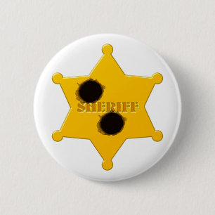 Badge Rond 5 Cm Shérif Star Bullet
