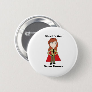 Badge Rond 5 Cm Sheriff Femme Super Hero Girl Personnaliser