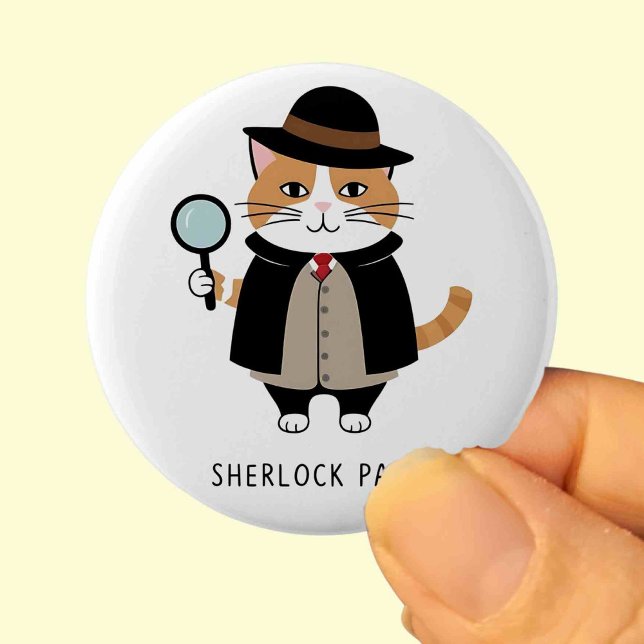 Badge Rond 5 Cm Sherlock Paws, chat détective, Sleuth, solveur de  (Créateur téléchargé)