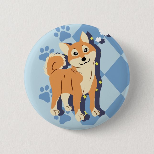 Badge Rond 5 Cm Shiba Inu (Devant)