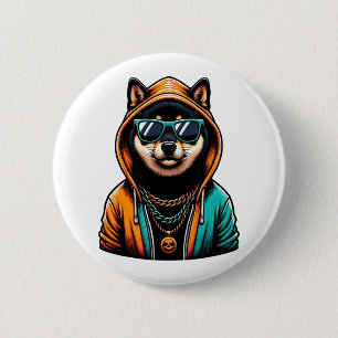 Badge Rond 5 Cm Shiba Inu dans le Sweat - shirt à capuche Streetwe