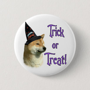 Badge Rond 5 Cm Shiba Inu Trick
