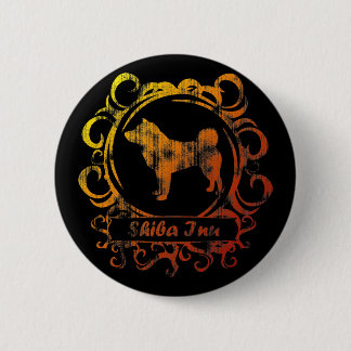 Badge Rond 5 Cm Shiba patiné chic Inu