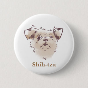 Badge Rond 5 Cm Shih-tzu