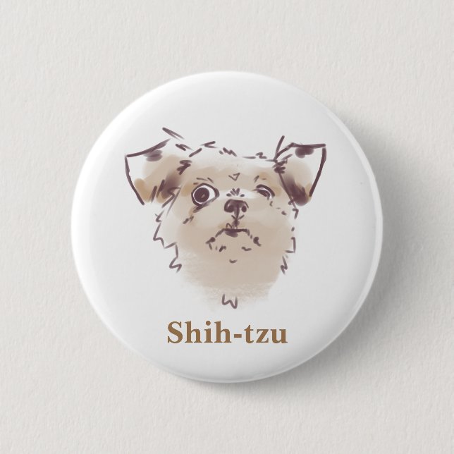 Badge Rond 5 Cm Shih-tzu (Devant)