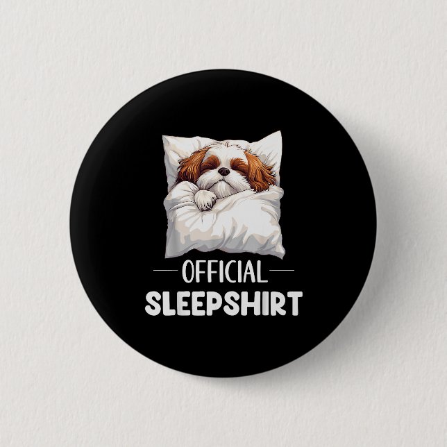 Badge Rond 5 Cm Shih Tzu Sleepshirt Cute Dog Lover Pajama Sleepwea (Devant)
