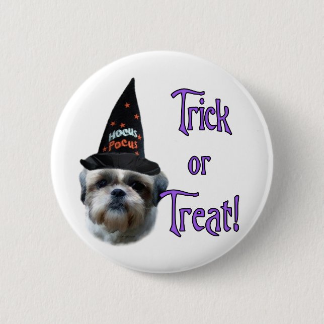 Badge Rond 5 Cm Shih Tzu Trick (Devant)