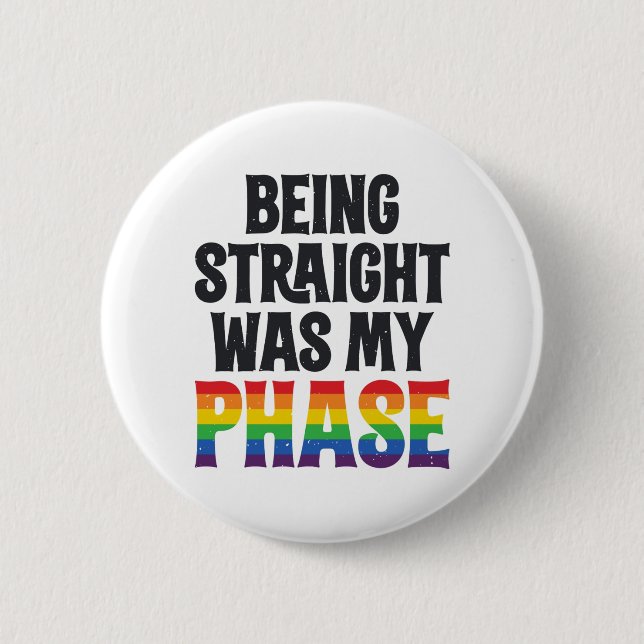 Badge Rond 5 Cm Shing Straight, un T-shirt gay de la phase LGBT (Devant)