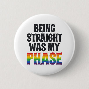 Badge Rond 5 Cm Shing Straight, un T-shirt gay de la phase LGBT