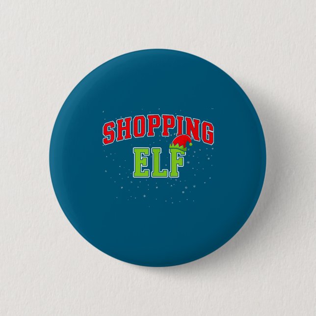 Badge Rond 5 Cm Shopng Elf Christmas Family Matching Group Xmas Sh (Devant)