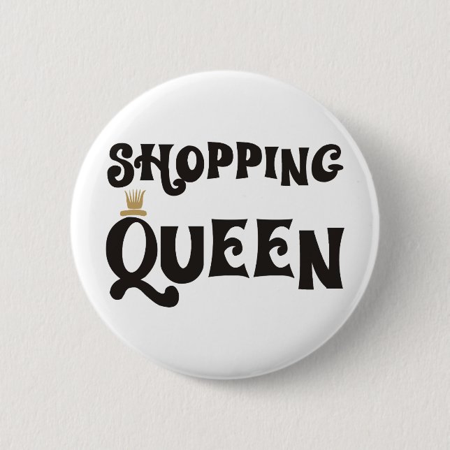 Badge Rond 5 Cm shopping queen (Devant)