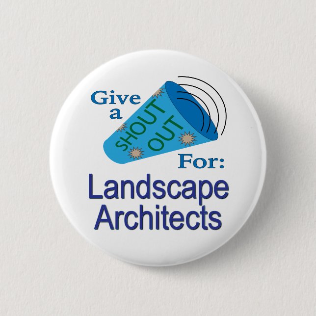 Badge Rond 5 Cm Shout Out for Landscape Architects (Devant)